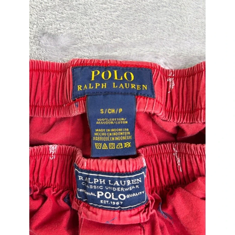 Polo Ralph Lauren Classic Underwear Men's Boxer Shorts S Red Woven Brand Labels
